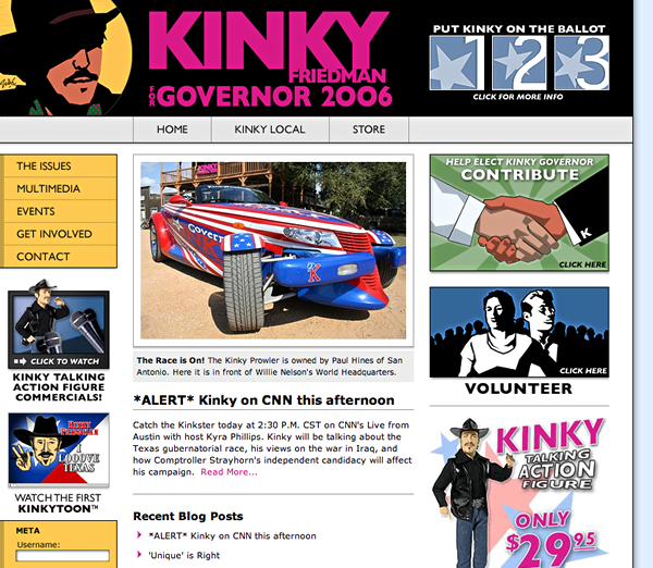 Kinky Friedman campaign website