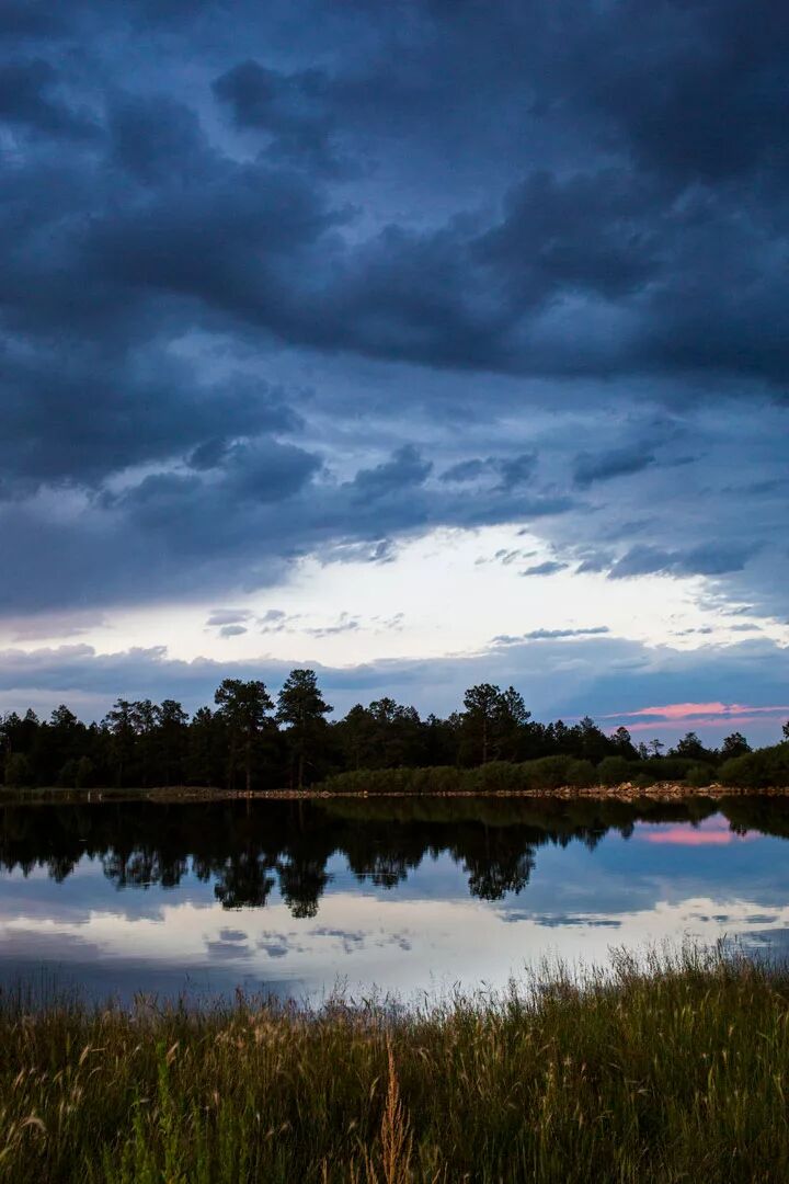 Storm light over a pond at Vermejo